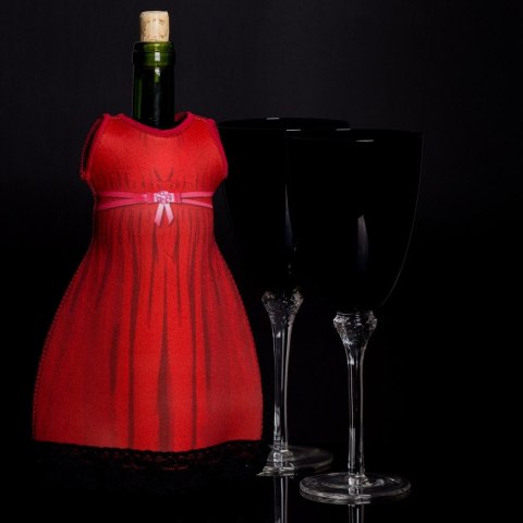 Lady diVinto Czerwony ubranko na butelkę wino abc-shop.pl Lady diVinto Czerwony ubranko na butelkę wino abc-shop.pl